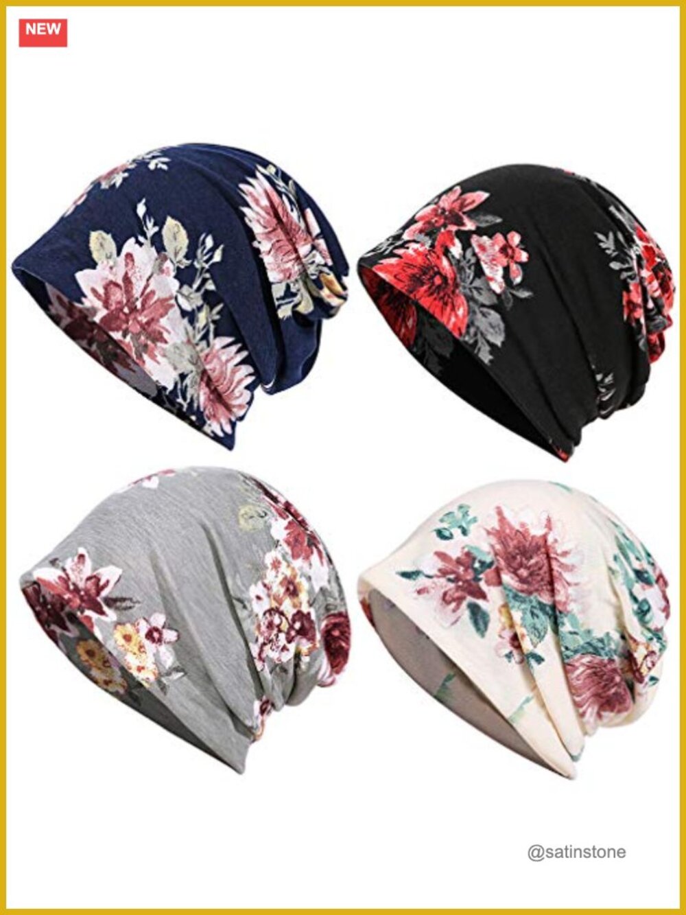 Womens Slouchy Beanie Open Top Ponytail Soft Chemo Headwear Casual Turban Cap